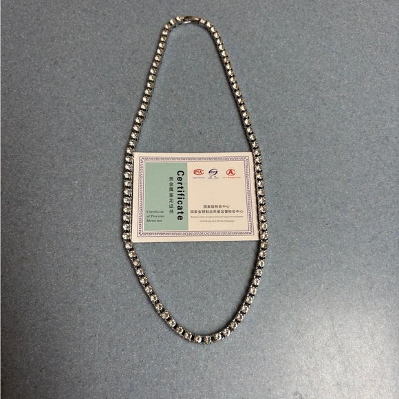 CERTIFIED Genuine Moissanite Diamond Tennis Necklace 925 Solid Sterling Silver - Picture 11 of 11